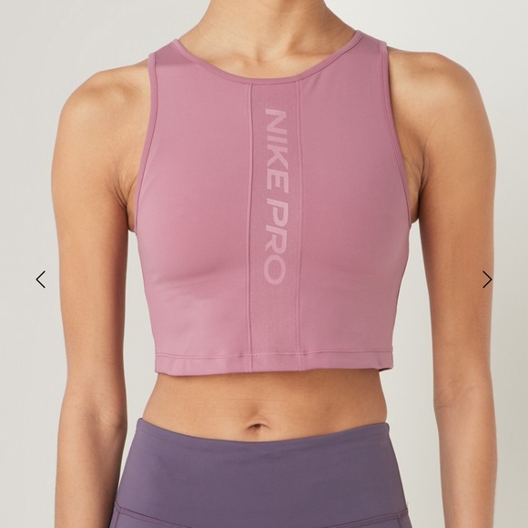 Nike Pro Training cropped tank in mauve - Picture 1 of 7